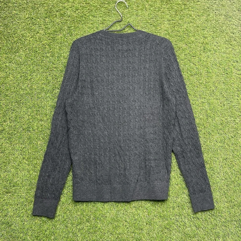 Abercrombie & Fitch Merino Wool Sweater Mens Medium Gray Cable Knit Dress Preppy